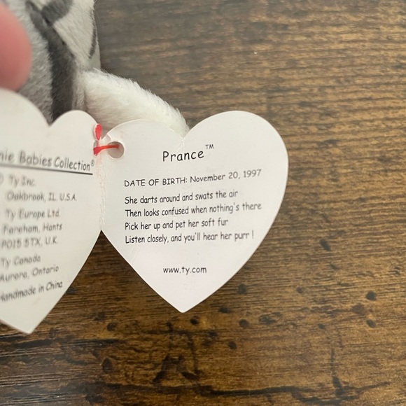 Ty Beanie Baby * Prance the Cat * Date of birth: November 20,1997 * - Picture 9 of 9